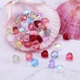 thumbnail image 4 of EOEMY 100Pc 6mm Transparent Spray Painted Glass Heart Beads Crystal Loose Spacer Beads, 4 of 6