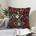 thumbnail image 2 of DouZhe Velvet Decorative Throw Pillow Covers Set of 2, Soft Square Cushion Cover with Invisible Zipper Vintage Grunge Stars Printing, 20"x20", 2 of 7