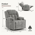 thumbnail image 4 of Sfxingyou Adult Fabric Solid Print Recliner Chair with Massage and Heat, Gray, 4 of 8