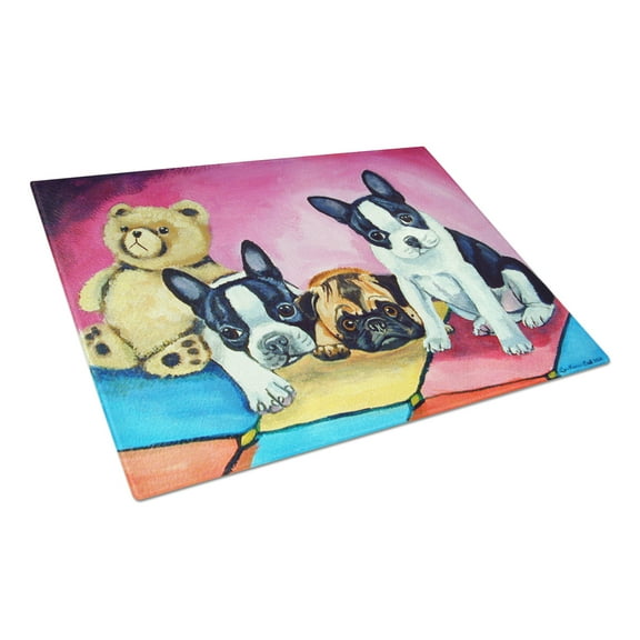 Caroline's Treasures Multiple Breeds Glass Cutting Board Large