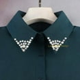 thumbnail image 3 of LoudSung Fake Collar Detachable Half Shirt Blouse False Collar Elegant Crystal Decorative Pure Color for Women Girls, 3 of 7