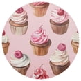 thumbnail image 2 of Round Grid Placemat ,One Sizex1, Round Placemat, PVC Plate Mat，15.4 Inch Non-Slip and Heat Resistant, Table Placemat, Dining Room Placemat Pink Cupcake, 2 of 7