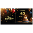 thumbnail image 3 of Gorgeous Golden Balloon Themed Birthday Banner for 60th Anniversary Party Background Backdrop Decoration Photography Props Party Supplies, 3 of 8