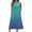Blue, variant on Women's Casual Gradient Print Sleeveless Dress with Pockets, Polyester-Spandex, Comfortable for Various Occasions