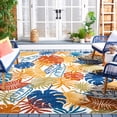 thumbnail image 3 of SAFAVIEH Cabana Kuzman Botanical Indoor/Outdoor Area Rug, Creme/Red, 10' x 14', 3 of 18