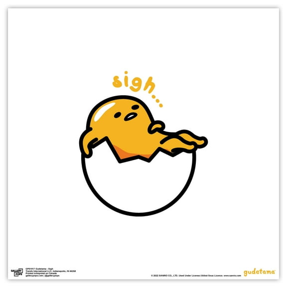 Gallery Pops Gudetama - Sigh Wall Art, Unframed Version, 12" x 12"