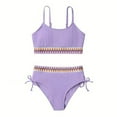 thumbnail image 2 of Fozruso Girls Swimsuits Girls Two Piece Bathing Suit High Waist Bikini Set With Chest Pad Color Block Swimwear 9 16T 2 Piece Swimsuit Sizes 9-10 Years, 2 of 6