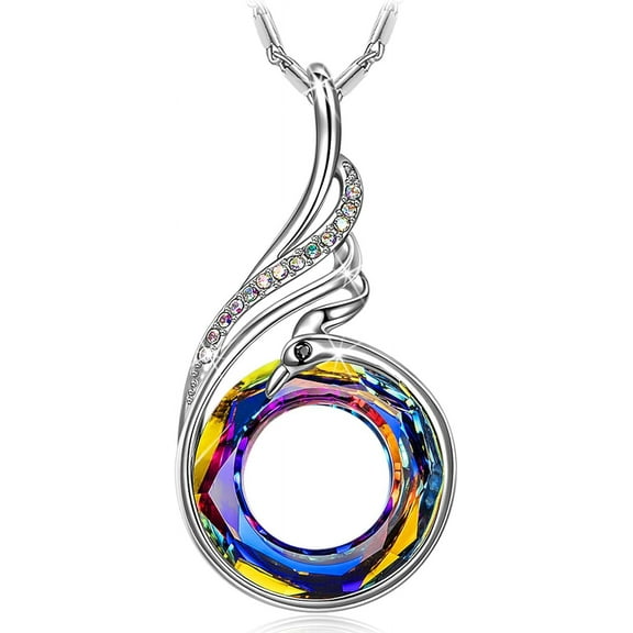 Kate Lynn "Rise From the Ashes Phoenix Necklace Made with Crystals from Austria, 18" 2" Necklace, Packaged with Jewelry Box, Valentine's Day Gift Birthday Gift for Women, Symbol of Luck and Renewal