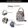 thumbnail image 4 of FORMRS Crossbody Bag for Women Quilted Travel Shoulder Cell Phone Purse with Chain Strap Handbag, White Doodle Pattern, 4 of 7