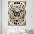 thumbnail image 2 of Ambesonne Boho Tapestry Wall Hanging, Art Nostalgia Medieval Floral, 60"x80", Eggshell Dark Taupe Sepia, 2 of 3