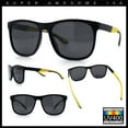 thumbnail image 2 of Polarized Classic Gentleman Mens Simple Sporty Horn Rim Plastic Sunglasses [Black Yellow - Black], 2 of 7