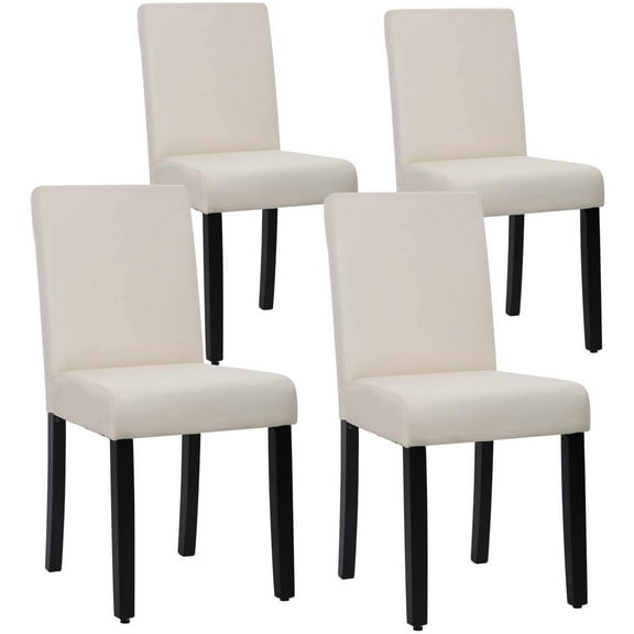 FDW Dining Chairs Set Of 4 Beige Elegant Design Modern Fabric Upholstered B164
