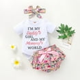 thumbnail image 2 of Utlike Girls Outfit Sets Baby Clothes Outfits Cotton Letter Print Romper Casual 3Pcs Set Girls Comfort Fit Sets Size 0 Months-6 Months, 2 of 8