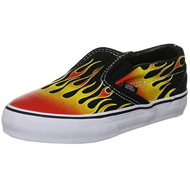 Vans Toddler Slip On Flames Sneakers 5.5 Black -