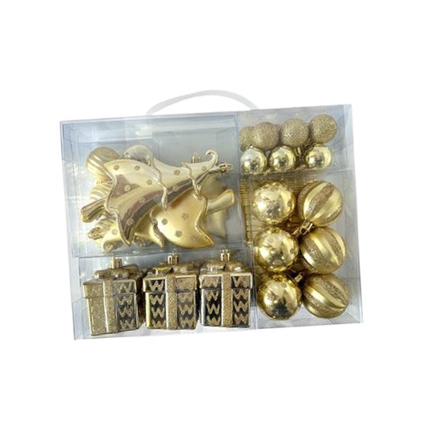 Adornos colgantes para de Navidad, decoración para de Navidad, adornos de bolas de Navidad reutilizables, colgantes con dijes para , Oro
