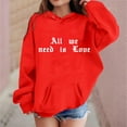 thumbnail image 2 of LUOGENLI Hoodies Girls Sweatshirt Size 5 Girls' Fashion Casual Printed Long Sleeved Hoodie Top Girls Sweatshirts Size 8-10 Sweatshirts for Girls Size 78 Red 9-10 Years, 2 of 4
