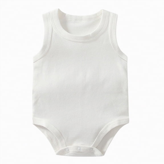 TOWED22 Newborn Baby Girl Clothes Ruffle Sleeve Solid Smocked Bubble Romper Jumpsuit Bow Headband Cute Summer Clothes White,0-3 M