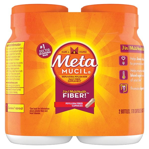 Product of Metamucil Psyllium Fiber Supplement Capsules, 2 pk./170 ct