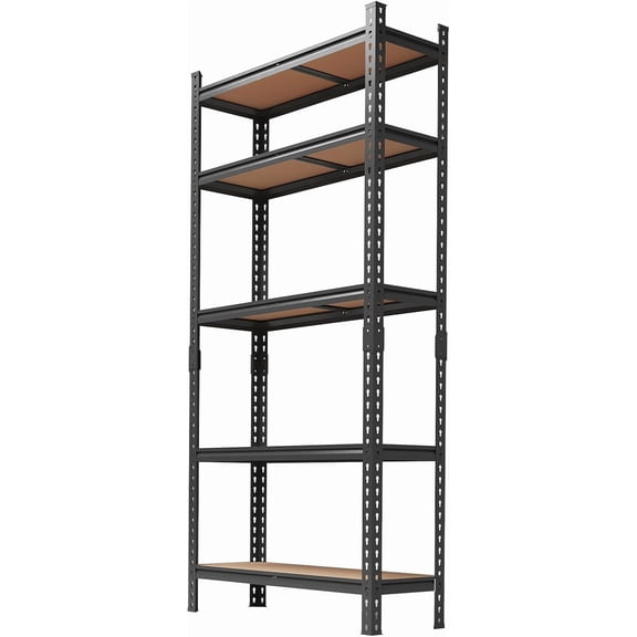 72x36x12 5-Tier Heavy Duty Garage Storage Shelving 2000 lb Adjustable Boltless Rack Black