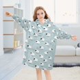 thumbnail image 5 of FORMRS Wearable Blanket Hoodie with Sleeves for Kids Cozy Flannel Sweatshirt, Cartoon Sheep Pattern, 5 of 7
