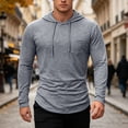 thumbnail image 4 of HAYIMI Men Solid Color Hooded Sweatshirt Casual Long Sleeve Comfortable Streetwear Soft Lined Warm Shirts Everyday Oversized Comfort Tops Daily Wear, 4 of 6