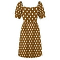 thumbnail image 7 of Chocolate Brown with White Polka Dots Dress Bride dresses women long dresses summer women's dress 2024, 7 of 7