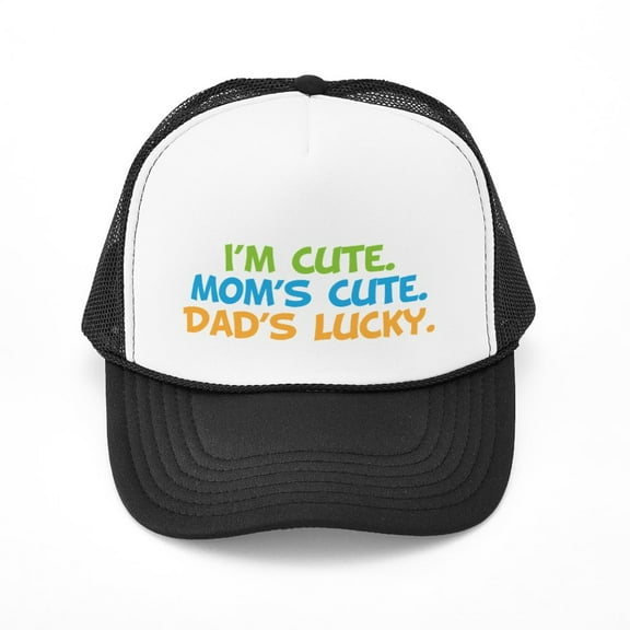 CafePress - Imcutemomscutedadslucky - Adjustable Unisex Printed Trucker Hat with Mesh Back