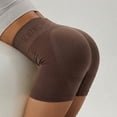 thumbnail image 6 of High Waist Yoga Shorts for Women Workout Running Gym Fitness Stretchable Booty Lifting Athletic Pants with Control Seamless Compression ActivewearBrownL, 6 of 7