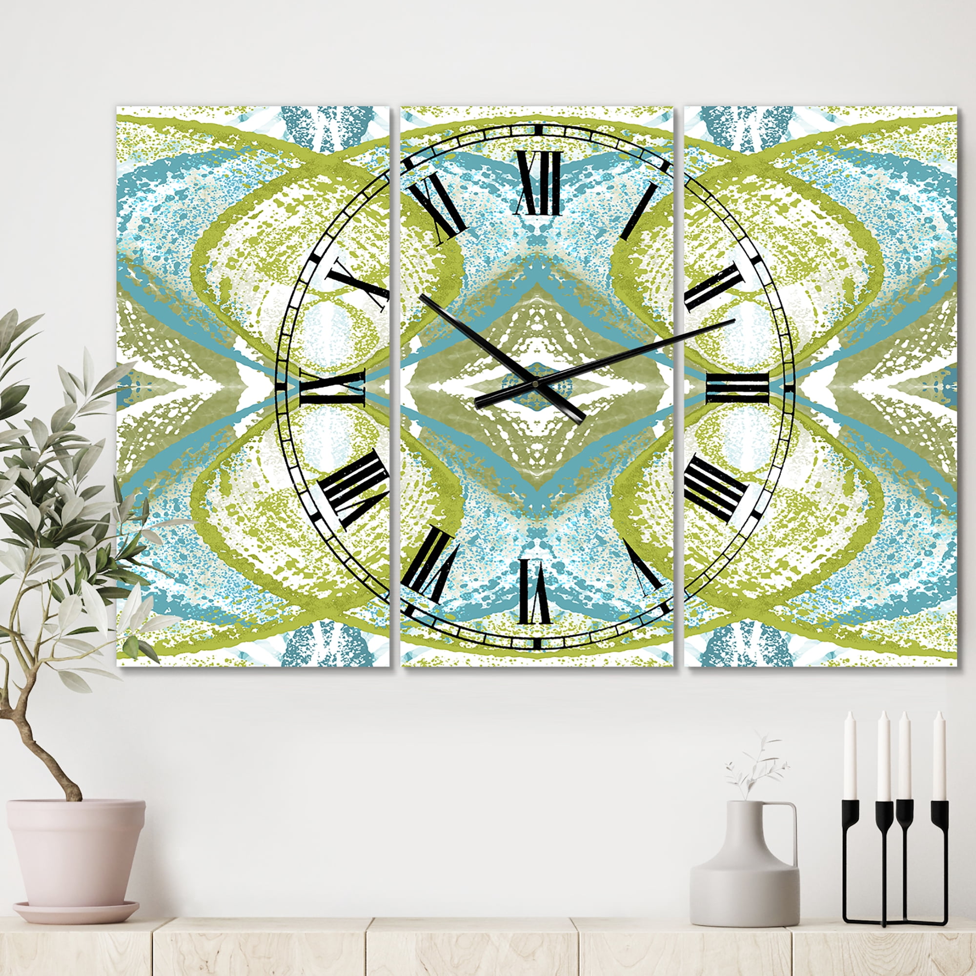 Designart 'Green Vision' Oversized Mid-Century Wall Clock