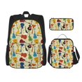 thumbnail image 1 of Bingfone Different Kind Of Guitars for Backpack Lunch Bag Pencil Case Set, Large Capacity School Backpack Combination Three-piece Set, Unisex, 1 of 7