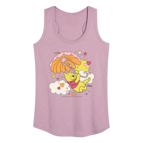 Winnie the Pooh - Carried Away in the Clouds with an Umbrella - Women's Racerback Tank Top