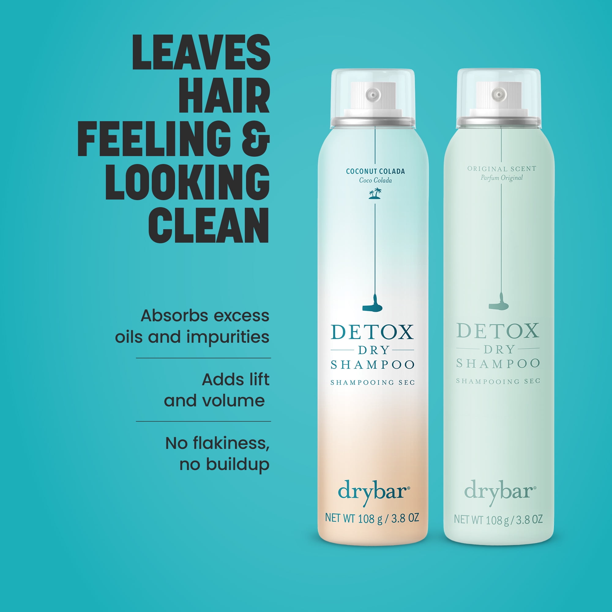 Drybar The Clean Sweep Haircare Kit including Detox Original Dry Shampoo and Detox Dry Shampoo in Coconut Colada