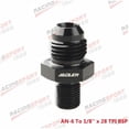 thumbnail image 1 of AN4/6/8/10/12 Male to 1/8" 1/4" 3/8" 1/2" 3/4" BSP BSPP Straight Adapter Aluminum Black/Blue~2129, 1 of 1