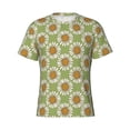 thumbnail image 4 of Vsdgher Daisies Flowers Print Men's Dry Fit Mesh Athletic Shirts Moisture Wicking Tennis T-Shirt Tops, 4 of 9