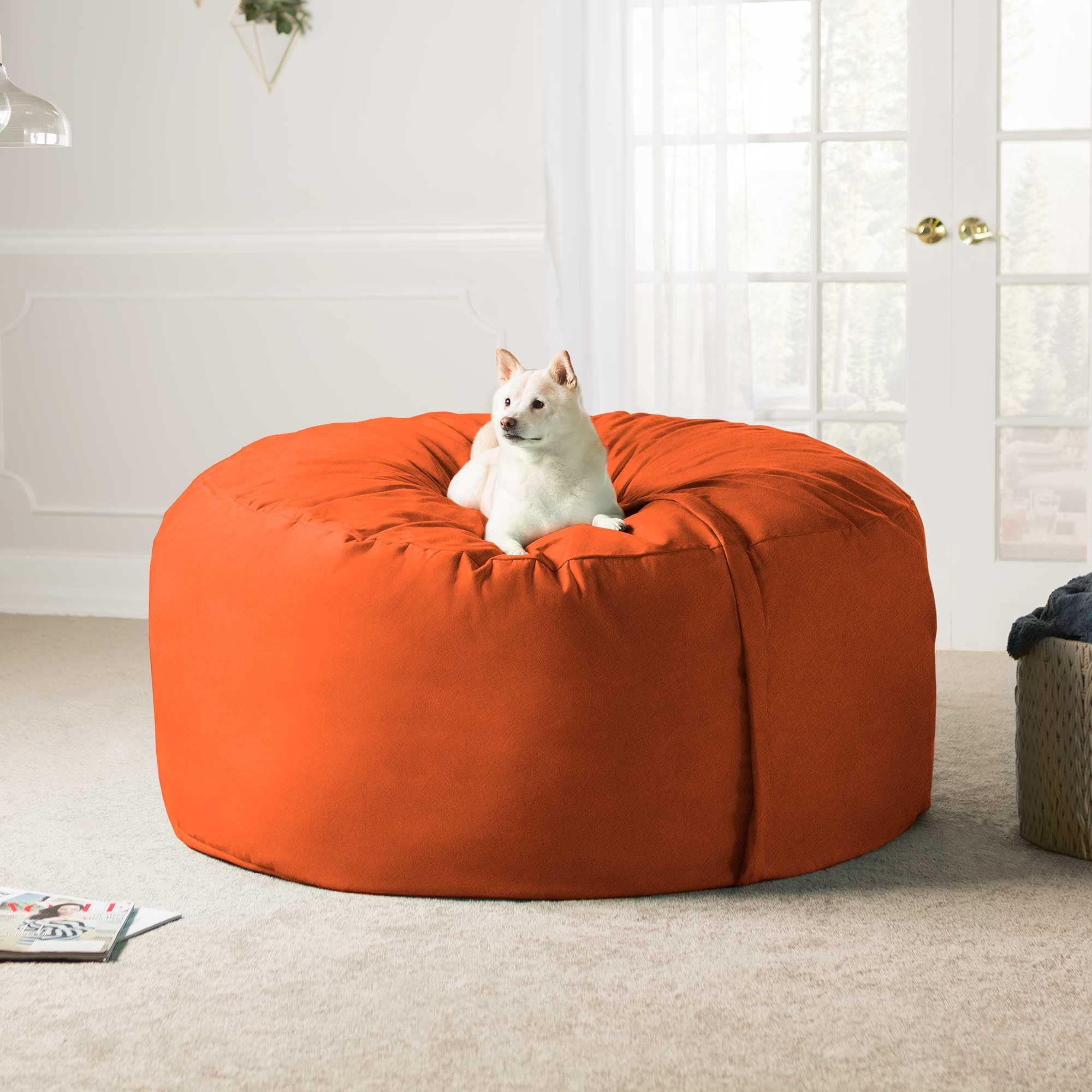 Jaxx 5 Foot Saxx Big Bean Bag Chair for Adults, Mandarin