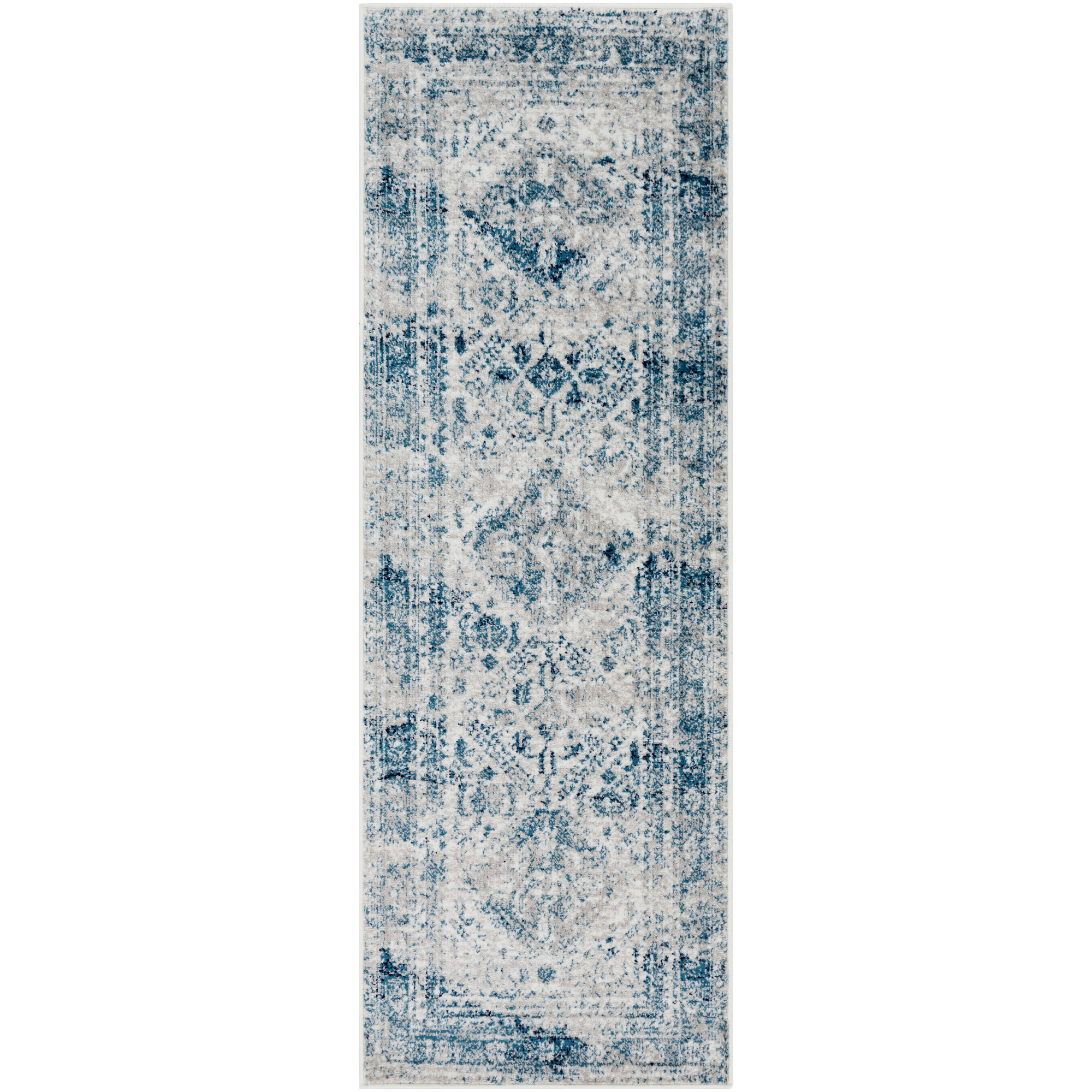 Artistic Weavers  Blue/White 2'7" x 16' Traditional Runner Area Rug
