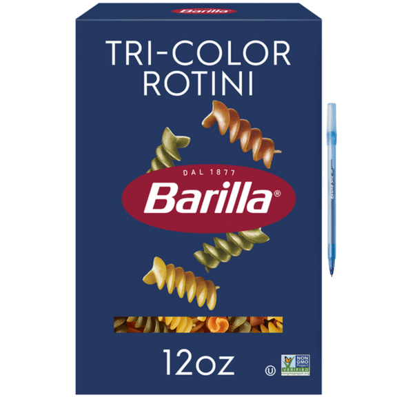 Tri-Color Rotini 12 oz Non-GMO Project Verified Kosher Certified Pasta
