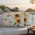 thumbnail image 5 of Sunflower Pillow Covers 2 Pack Bee Sunshine Farmhouse Pillowcase Waterproof Outdoor Throw Pillow Cover for Patio Balcony Rectangular Cushion 20”x12”, 5 of 9