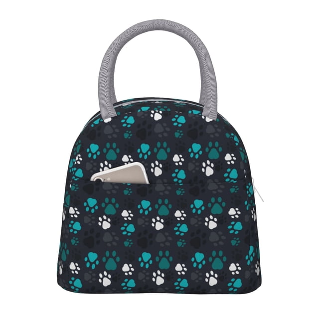 Disketp Animal Footprints Bolsa Térmica para Almuerzo, Lonchera con Abertura Amplia y Gran Capacidad, Organizador Reutilizable para Mujeres, Hombres y Adultos