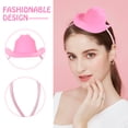 thumbnail image 3 of Chapeau de Cowboy Rose à la Mode Mini Bandeau pour Cheveux en Polyester Confortable et Élastique, 3 of 8