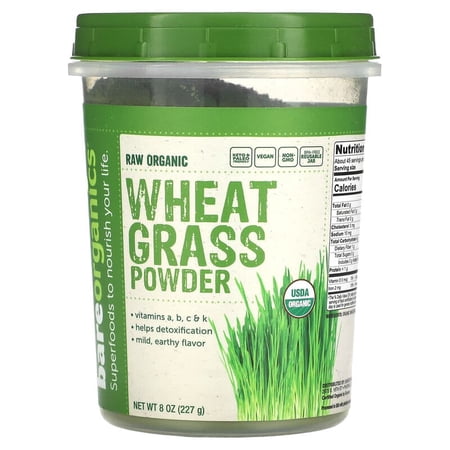 (Pack Of 3) BareOrganics Wheatgrass Powder 8 Oz