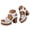 White, variant on Modisza Women Platform Chunky Heels Open Toe High Block Heeled Dress Shoes Adjustable Ankle Strap Summer Pumps for Vacation Size 9 Brown
