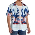 thumbnail image 4 of Xecao offers the Cute Gnomes in USA for Men's Casual Short-sleeved Shirt, a button-up collared shirt with a pocket, perfect for beach vacations and yacht travel in the Large size., 4 of 7