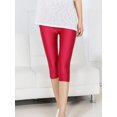 thumbnail image 1 of Neon Short Pants Leggings Shiny Polyester Spandex Capris Colorful High Elastic Casual, 1 of 6