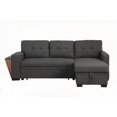 thumbnail image 2 of Bedroom Modern Simple Linen 3-Piece Sectional 220cm with Storage and Cup Holder, 2 of 21