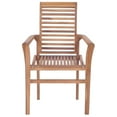 thumbnail image 4 of vidaXL Patio Dining Chairs Wooden Accent Chair with Cushions Solid Wood Teak, 4 of 11