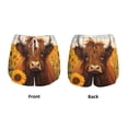 thumbnail image 6 of Goofa Countryside Sunflower Cow Printed Women 2 in 1 Running Shorts,Quick Dry Athletic Workout Shorts,High Waisted Athletic Shorts with Liner Pockets-X-Large, 6 of 9