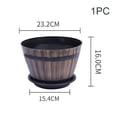 thumbnail image 1 of Imitation Wooden Barrel Flower Pot Walnut Color Thick And Durable Large Capacity Retro Planter for Home and Garden Two D, 1 of 2