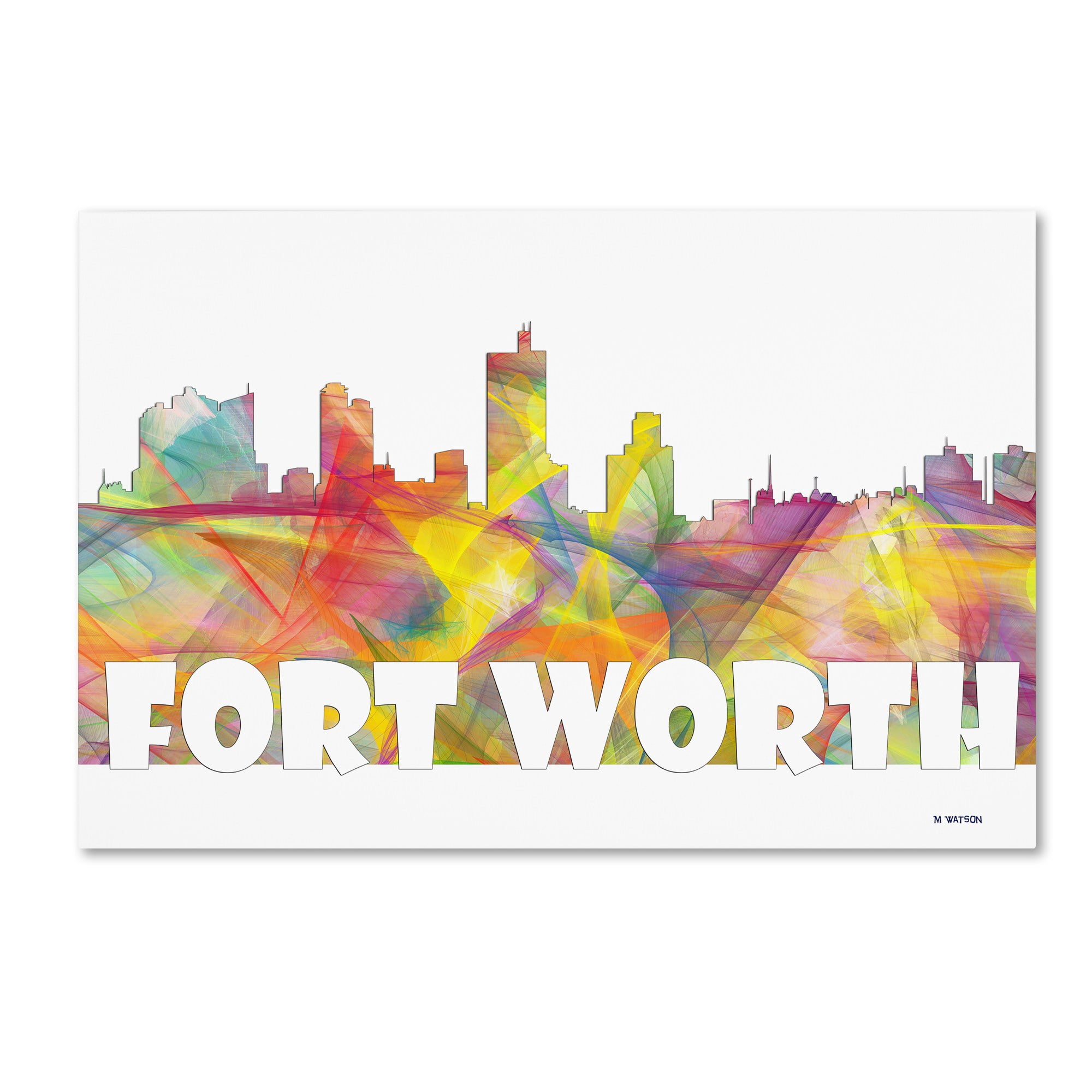 Trademark Fine Art 'Fort Worth Texas Skyline Mclr-2' Canvas Art by Marlene Watson
