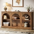 thumbnail image 5 of Tribesigns Farmhouse Console Table, 63-Inch 3 Tier Entryway Table with Storage, Wooden Rectangular Sofa Table Behind The Couch for Hallway, Dark Brown, 5 of 9